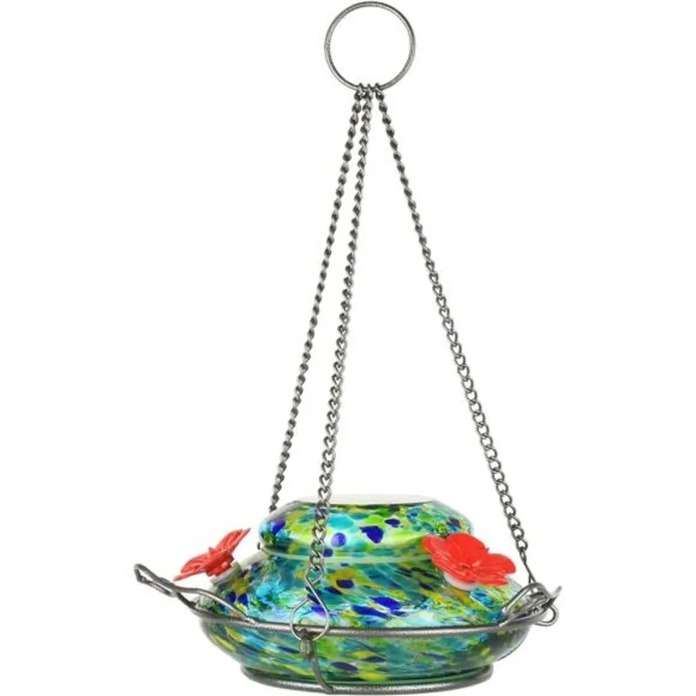 Hand Blown Illuminated Top Fill Hummingbird Feeder